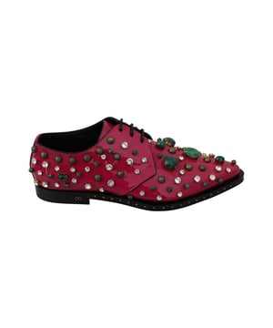 Zapatos 100% autenticos de Dolce & Gabbana.
  Confeccionado en charol rosa fucsia.
  Adornado con cristales multicolores.
  Suela de cuero.
  Detalles del logotipo.
  Fabricado en Italia.
  Artesania exclusiva y de alta calidad.