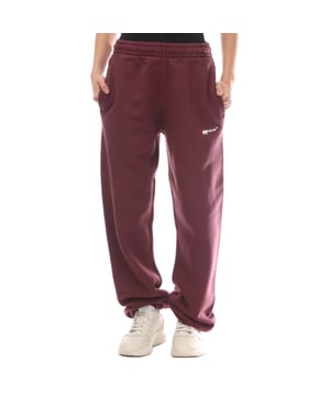 Womens Off White Spray Helvetica Cuffed Sweatpants in burgundy.- Elasticated waistband.- Side pockets.- Elasticated cuffs.- Off White branding.- Slim fit.- 100% Cotton.- Ref: OWCH0060022801