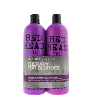 Get blonde hair back to its best with the TIGI Bed Head Dumb Blonde Shampoo and Reconstructor Tween Duo. Dumb Blonde Shampoo   removes build up without drying hair out. Helps reconstruct and care for chemically treated hair. Improves vibrancy and adds shine. Dumb Blonde Reconstructor   helps restore the hair at its core. Repairs damaged hair internally and reduces signs of external damage. Hair is soft and smooth.