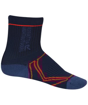 The kids' Two Season Trek & Trail Sock is constructed with a high Coolmax percentage for exceptional moisture control. Strategic cushioning and reinforced areas prone to wear help keep their feet happy all day long.