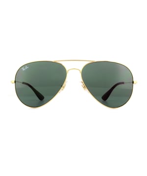 Ray-Ban Sunglasses 3558 001/71 Gold Green G-15 is another version of the classic aviator model with the typical silhouette, fitted here with comfort-flex, spring hinges and silicone nosepads for added comfort and durability.