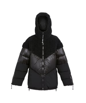 100% Polyamide. Fabric: Baffled, Borg, Crinkle, Fleece, Synthetic. Design: Chevron, Foil, Quilted. 410gsm. Neckline: Hooded. Inner Zip Guard, Padded. Sleeve-Type: Long-Sleeved. Cuff: Zip. Hood Features: Grown On Hood. Pockets: 1 Map Pocket, 2 Lower Pockets, Zip. Fastening: Full Zip. Hem: Adjustable, Shockcord Hem. Sustainability: Feather-Free, Made from Recycled Materials. Style: Puffer. 8 UK: 32 in. 10 UK: 34 in. 12 UK: 36 in. 14 UK: 38 in. 20 UK: 45 in. 18 UK: 43 in. 16 UK: 40 in.