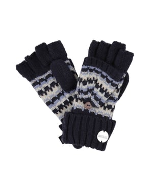 De Baneberry kinderhandschoenen van Regatta zijn precies wat je nodig hebt om kleine handjes warm te houden. De kinderwanten zijn gemaakt van slijtvast en warm gebreid acryl. Trek de bovenkant naar beneden en maak ze vast met de bijgevoegde knoop om ze als vingerloze handschoenen te dragen. Ze hebben een stijlvolle all-over jacquardprint. Materiaal: 100% acryl. Ref: RKG058540.