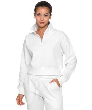Enzo Womens Half Zip Sweatshirt, lange Ärmel, Trichterausschnitt, weich, dehnbar und bequem, halber Reißverschluss für Stil, leicht zu tragen, normale Passform, hält den Körper warm, erhältlich in 4 Farben, Größen S-XL, 50% Baumwolle 50% Polyester, maschinenwaschbar.
