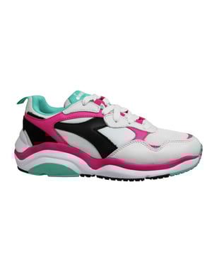 Diadora Whiz Run White Pink Green Low Lace Up Unisex Running Entrenadores C8018