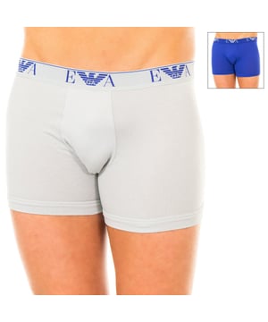 Pack-2 Boxers Emporio Armani.
 Made of elastic cotton.
 Matching elastic rubber waistband, with the company's initials and logo consecutively embroidered.
 Comfortable and breathable fabric.
 Anatomical front, with the ability to hold without squeezing.
 Seams seen in tone.
 Composition: 95% Cotton, 5% Elastane
 Care:
-Wash at max temperature. 40ºC.
 -Do not use bleach.
 -Supports dry cleaning.
 -Allows you to use a dryer.
 -Iron at max temperature. 130ºC.