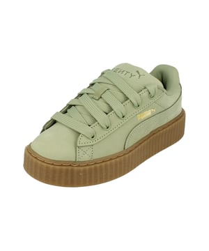 Puma Creeper Phatty Nubuck Unisex Trainers 396813   - Green Fog Puma Gold 02