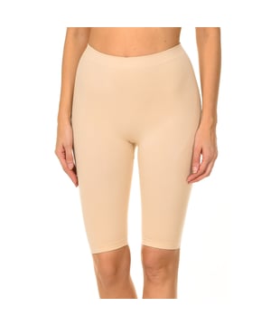 Shaping shorts, for women, with cosmetic treatment with Vitamin E, Caffeine and Aloe.
 With medium compression, in soft elastic microfiber, seamless comfort, antibacterial reinforcement, breathable, improves posture.
 Double Action for your silhouette: remodeling and cosmetic action.
 Designed to counteract the imperfections of localized fat, loss of tone and the orange peel effect, Active line, original and innovative.
 The shorts come with 1 rejuvenating treatment packet.
 Composition: 86% Polyamide, 14% Elastane
 Care:
Handwash.
 Do not use bleach.
 Do not use dryer.
 Do not iron.