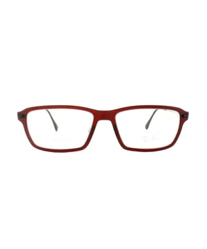 Las monturas de gafas Ray-Ban RX 7038 tienen un marco rojo mate oscuro que está hecho de metal y plástico, tienen forma rectangular y son para hombres.