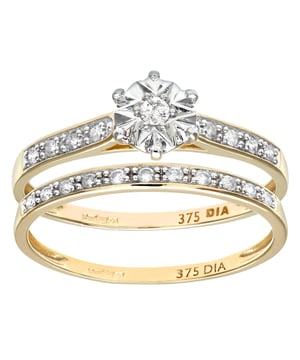 9K (375) witgoud: 2,5 gram; # Diamant: 0,16 ct