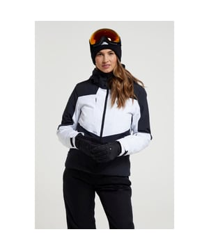 Buitenmaterialen: 91% Polyester, 9% Elastaan. Voering: 100% polyester. Vulling: 100% polyester. Waterdichte classificatie: 10000mm. Zakken: 2 Voorzakken. Hem: Verstelbaar. Stoftechnologie: Ademend, Waterdicht. Ontwerp: Contrastkleur, Effen. Eigenschappen van de kap: Gegroeid op de kap. Halslijn: Kapitein. Mouwtype: Met lange mouwen. RECCO Lawine Rescue System, Sneeuwrok, Getapete naden, Onderarmritsen, Ventilatieritsen met rits. Geschikt: Regelmatig. Bevestiging: Ritssluiting.