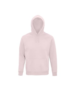 Material: 80% Bio-Baumwolle, 20% recyceltes Polyester. Stoff: Gebürstetes Rückenfleece. 280gsm. Design: Einfarbig. Eigenschaften der Kapuze: Kordelzug, gefüttert. Saum: Elastisch. Halbmondförmige Rückenpasse, Metallösen, Größenetikett ohne Markenzeichen. Stoff-Technologie: OCS-Zertifizierung. Manschette: Gummizug. Ausschnitt: Kapuze, verschweißt. Ärmel-Typ: Langärmelig, Raglan. Taschen: Beuteltasche. Verschluss: Überziehen.