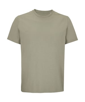 100% Gekämmte Bio-Baumwolle. Design: Unifarben. Seitennähte, Doppelnadel-Stich, Größenetikett ohne Markennamen. GSM (Gramm pro Quadratmeter): 175. Nachhaltigkeit: ACCORD, Amfori-Freigabe, BSCI, Fair Wear geprüft, Oeko-Tex Standard 100 zertifiziert, PETA-geprüftes Vegan, REACH, nachhaltige Materialien. Rundhalsausschnitt, gerippt, verklebt. Kurzärmlig.