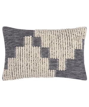 The Himal cushion features an abstract step design and is complete with knotted details woven from 100% cotton and recycled PET yarn. Complete with a plain cotton reverse, this cushion will make an interesting accent cushion for the modern customer interested in curating a stylish interior.