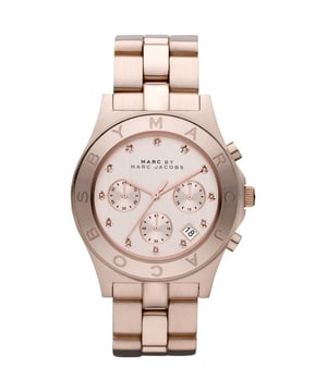 Specification Details Brand Marc by Marc Jacobs Model MBM3102 Barcode Number 691464758097 Gender Women's Case Size 40 mm Case Material Stainless Steel Case Colour Rose Gold Dial Colour Rose Gold Band Material Stainless Steel Band Colour Rose Gold Movement Quartz Chronograph No Water Resistance 5 ATM