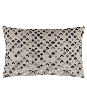 A remarkable collection of our new jacquard velvets. The Lexington cushion has a textured Jacquard velvet woven face that is adorned with eye-catching 3D geometric-style diamonds and is set against a complementary jersey-look natural base for a striking appearance. An opulent cushion for your soft furnishings. Size:40 x 60cm