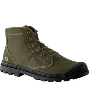 Fabric: Canvas. Upper: Cotton, Polyester. Lining: Cotton. Outsole: Rubber. Fastening: Lace Up. 5 Eyelets. Fabric Technology: Breathable, Lightweight, Nosilife. Moulded Footbed. Low Heel. Cut: Mid Cut. Stitching: Contrast. Design: Plain. Toe Style: Round.