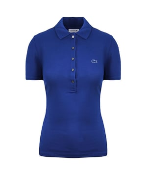 Lacoste Slim Fit Korte Mouw Poloshirt met Kraag Blauw Dames PF7845_Z7Z