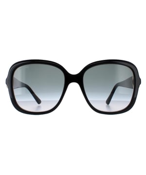 Jimmy Choo Square Womens Black Dark Grey Gradient SADIE/S  Sunglasses are a fashionable square style crafted from lightweight acetate. The temples feature the Jimmy Choo logo for authenticity.