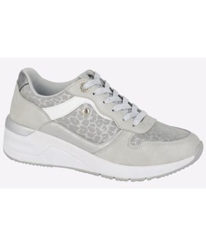For a casual trainer with on-trend styling, Capriati presents their Novella trainers. Featuring a padded ankle collar, phylon midsole, and textile lining for comfort, along with mesh panels throughout the upper for breathability, these trainers provide optimal airflow keeping you cool wear after wear. Complete with a durable outsole and secure lace fastening for stability, they are designed to meet all your needs. Not to mention their high-fashion design and silver colourway, making them a stylish must-have addition to your footwear collection.
 
 - Synthetic / Textile upper mix 
 - Lace up closure for locked in fit 
 - Textile lining 
 - Padded ankle collar 
 - Phylon midsole 
 - TPR outsole