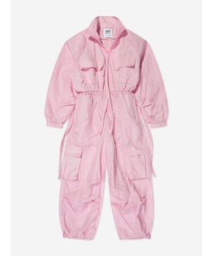 Dream big and feel fab with this girls pink woven jumpsuit from AY by Ayla. The stylish and dramatic piece is a lightweight overall designed to look good with every move. Dance, jump and twirl with effect thanks to an on-trend aesthetic straight out of a music video. Wear over light layers for a cool and chic look. Front Zip Fastening Elasticated Cuffs Elasticated Waistband Elasticated Toggle Ankle Cuffs 2 Side Zip Pockets 2 Chest Pockets 2 Cargo Pockets 2 Back Pockets