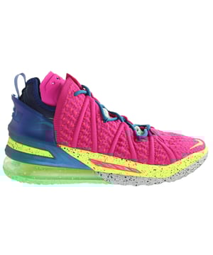 Nike Lebron XVIII "Los Angeles By Night" Lace-Up Pink Synthetic Mens Trainers