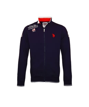 Bequeme Sweatjacke für Herren von der Marke US POLO. Der durchgehende Reißverschluss und die Bündchen sorgen für zusätzlichen Halt und Komfort. Seitentaschen bieten Platz für kleine Gegenstände. Druck auf der Vorderseite.