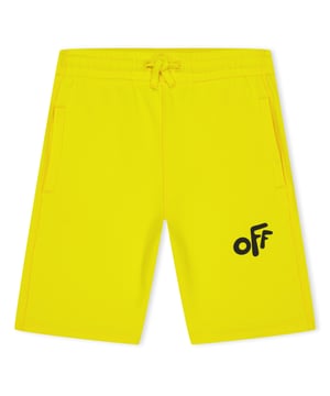 Juniors Off White Rounded Sweat Shorts in yellow black.- Elasticized waistband.- Side pockets.- Printed logo.- Regular fit.- Ref: OBCI0010051810