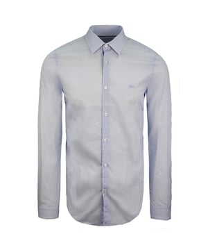Lacoste Slim Fit Long manga larga Camisa de hombre estampado de color azul CH0433 58M