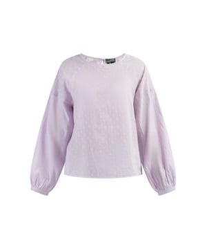 De blouse van DreiMaster Vintage van zuiver katoen-popeline overtuigt door zijn trendy, strakke look. De lichte structuur van het materiaal laat subtiele stippen zien die het blouseshirt een spannende twist geven. De klassieke ronde halslijn heeft een klein knoopje aan de achterkant, de lange raglanmouwen sluiten met manchetten. Perfect voor op kantoor in combinatie met een elegante pantalon.  Blouse
