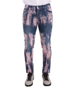 Estilo: Jeans ajustados  
Color: Azul Rosa Tie Dye  
Ajuste: Corte Skinny slim fit  
Cierre con cremallera y botón  
Detalles con logo  
Hecho en Italia  
Material: 98% algodón 2% elastano