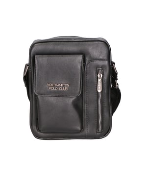 Northampton polo club Herren -Messenger -Umhängetasche in veganem Leder mit Einzelfach.