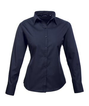 65% Polyester, 35% Cotton. Fabric: Poplin. Design: Plain. Fastening: Button-Down. Neckline: Collared. Cuff: Double Button. Sleeve-Type: Long-Sleeved. Hem: Rounded. 2 Back Darts. Sustainability: Amfori, BCI Approved, REACH, Sedex, WRAP Certified. 6 UK: 31 in. 8 UK: 33 in. 10 UK: 35 in. 12 UK: 37 in. 14 UK: 39 in. 20 UK: 45 in. 22 UK: 47 in. 24 UK: 49 in. 26 UK: 51 in. 28 UK: 53 in. 18 UK: 43 in. 16 UK: 41 in. 30 UK: 55 in.