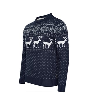 Cappuccino Italia noorse trui voor heren. De trui is gemaakt hoogwaardig, warm polyester en heeft een normale pasvorm.  Merk: Cappuccino ItaliaModelnaam: Noorse TruiCategorie: heren truiMaterialen: polyesterKleur: navy blauw