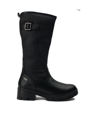 Luce una comodidad atrevida y un estilo inspirado en las motos con las botas Jana Fleece Lined. Estas botas casi hasta la rodilla están confeccionadas con materiales veganos de primera calidad en un llamativo tono negro con una hebilla de metal decorativa. Un cómodo forro polar mantiene tus pies abrigados, mientras que la suela de goma resistente garantiza el agarre y un cierre de cremallera interior hace que sea fácil ponérselas y quitárselas. Disfruta del estilo con conciencia.