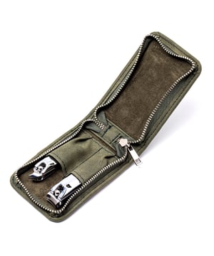 SPECS: 2-piece set, Surgical Stainless steel tools; INCLUDED: Heavy duty zip up travel case, Fingernail clippers, Toenail clippers