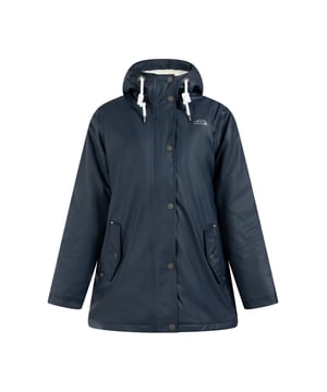 De ICEBOUND regenjas met zachte teddyvoering biedt je de zekerheid dat je ook op regenachtige en koude dagen goed beschermd het huis kunt verlaten. Het heeft een gecoat materiaal dat wind- en waterdicht is, plus gesealde naden die gegarandeerd geen vocht doorlaten. De grote capuchon met gegraveerde oogjes en stijlvolle koorden heeft extra regenbescherming, wat vooral handig is op stormachtige dagen. Door de zachte teddy voering is hij comfortabel om te dragen.  Regenjas met teddy-look geweven bontvoering