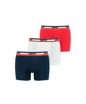 Levi's Heren 3 Pack Sportswear Logo Boxer Brief. Gemaakt van een superzachte katoenmix met een niet-bulky beenopening voor de hele dag comfort. Gemaakt van ten minste 15% biologisch geteelde katoen, dat minder chemicaliën nodig heeft om te groeien dan niet-biologisch geteelde katoen. Dit vermindert chemicaliën in de lucht en ondersteunt de biologische cyclus van de plant. Met het iconische Levi's logo op de elastische tailleband. Dit praktische 3-pack gaat seizoen na seizoen mee. Belangrijkste kenmerken Comfortabele pasvorm Geen hoge beenopening Gemaakt van duurzaam materiaal 3-pack