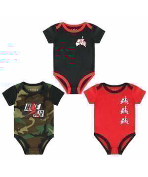 Nike Air Jordan 3 Pack grün rote schwarze Jungen Säuglinge Bodysuits DB7274 900