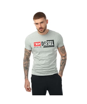 Mens Diesel T- Diego Cuty Maglietta T- Shirt in grey.- Ribbed crewneck.- Short sleeves.- Printed logo on the chest.- Regular fit.- 100% Cotton.- Ref: 00SDP10091A912