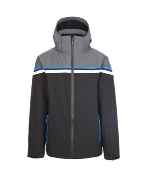 Material: 94% Polyester, 6% Elasthan. Gewebe: Gewebt. Design: Abzeichen, Farbblock, Streifendetail. Stoff-Technologie: Atmungsaktiv, TP75, TPU-Membran, Wasserdicht, Winddicht. Kinnschutz, gepolstert, verschweißte Nähte, Unterarmreißverschlüsse. Manschette: Verstellbar, Stretch. Ausschnitt: Kapuze. Ärmel-Typ: Langärmelig. Kapuzen-Merkmale: Verstellbar, abzippbar. Taschen: 1 Innentasche, 2 Fronttaschen, wasserabweisender Reißverschluss. Verschluss: Front-Reißverschluss. Wasserdichte Bewertung: 5000mm. 5000g/m²,/24 Std. Saum: Kordelzug.