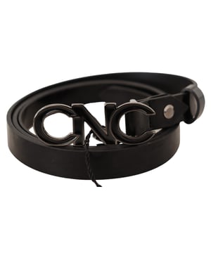 Brand: Costume National
  Model: Fashion Belt
  Motive: Solid pattern
  Material: Leather
  Color: Black
  Logo details
  Made in Italy
Material: Leather