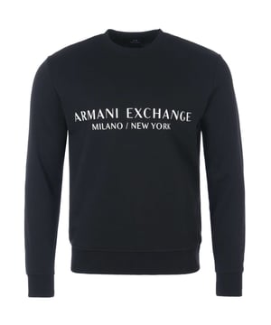 Elegantes Sweatshirt von der Marke Armani Exchange. Rundhalsausschnitt und Logo-Schriftzug auf der Brust.
