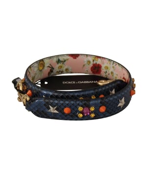 Gorgeous and brand new with tags
  100% authentic Dolce & Gabbana shoulder bag strap
  Made from premium blue leather
  Two gold-tone lobster clasps
  Designed for women
  Made in Italy
  Quality python leather material
  Measurements: 70cm x 3cm
Material: 100% Python Leather