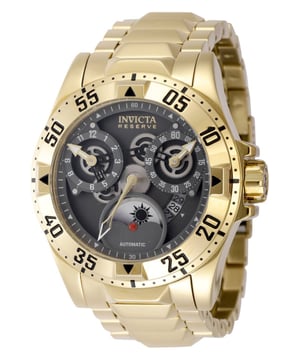 El Invicta 47571 tiene una caja de acero inoxidable de 49 millimetros con una esfera gris.
Esta modelo funciona con un movimiento de Automático preciso.
Resistencia a la presión de aqua de 10 bares.
Este modelo es parte de la colección Invicta Reserve - Excursion.

2 años de garantía Invicta.