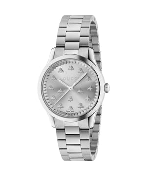Model: YA1265031EAN: 731903498549Movement: QuartzBracelet color: SilverWaterproofing: 50 metersDial color: SilverBracelet material: Stainless SteelDial diameter: 32 mmGender: Women'sDisplay: AnalogStyle: CasualCollection: G-Timeless Love Parade