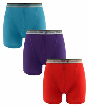 Beverly Hills Polo Club 3-Pack Stretch Waist Blue Purple Red Mens Boxer Shorts M007 BFB 016SW