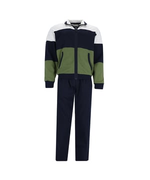 hajo Herren Hausanzug Set. Jacke mit Seitentaschen und Blockstreifen. Hose mit offenem Beinabschluss. Klima- Komfort Set mit hochwertiger Baumwollmischung.