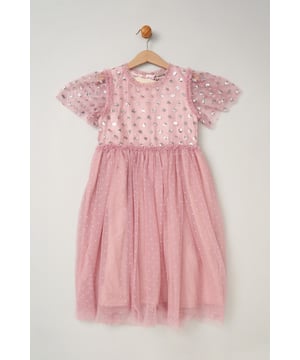 Sparkle and shine in the Luna Moon by Miss waterfall capped sleeve sequin dress! Perfect for special occasions, this enchanting dress features cascading sequins and a graceful waterfall design. Your little one will dazzle with every step.