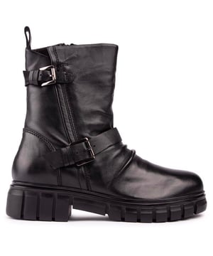 The Bantry High Ankle Boot From Ravel Is Exceptionally Wearable And Highly Versatile. This Casual, Biker-style Women's Staple Boasts An Inside Zip, A Slightly Slouched Ankle Shaft And Is Accentuated By The Incorporation Of The Buckle Detailing And A Confident Commando-style Sole With A 4cm Chunky Heel. This Ravel Staple Is Perfect For A Relaxed Going-out Look And All-day Wear.